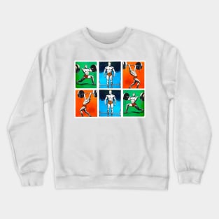 Bodybuilder gym boy with dumbbells Crewneck Sweatshirt